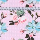 Jersey Digital Printing Rose With Dots Light Pink