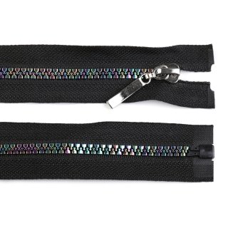 schwarz 1 Stück Jacken Reißverschluss  40 cm - teilbar- Rainbow / Regenbogen