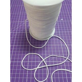 Gummiband Gummikordel Rundgummi ca. 3 mm für Masken - weiß