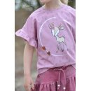 B Ware Jersey Panel Waldtiere Fuchs und Reh rosa