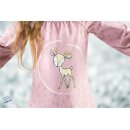 B Ware Jersey Panel Waldtiere Fuchs und Reh rosa